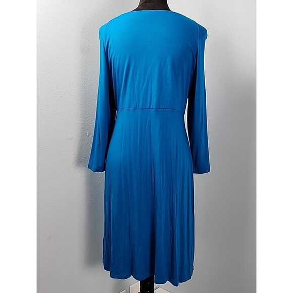 Spense Petite PXL Knee Length Blue Dress Jersey Fit & Flare Party Dress Stretch - Picture 6 of 10